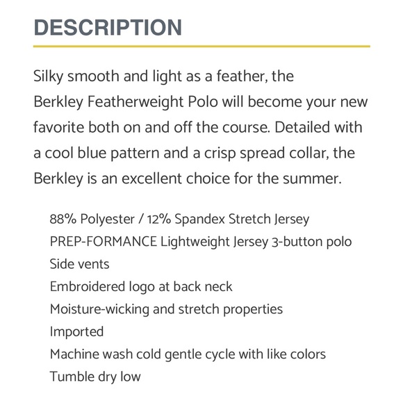 FINAL PRICE- NEW- Johnnie O Featherweight Berkley Performance Polo Shirt - Picture 11 of 11